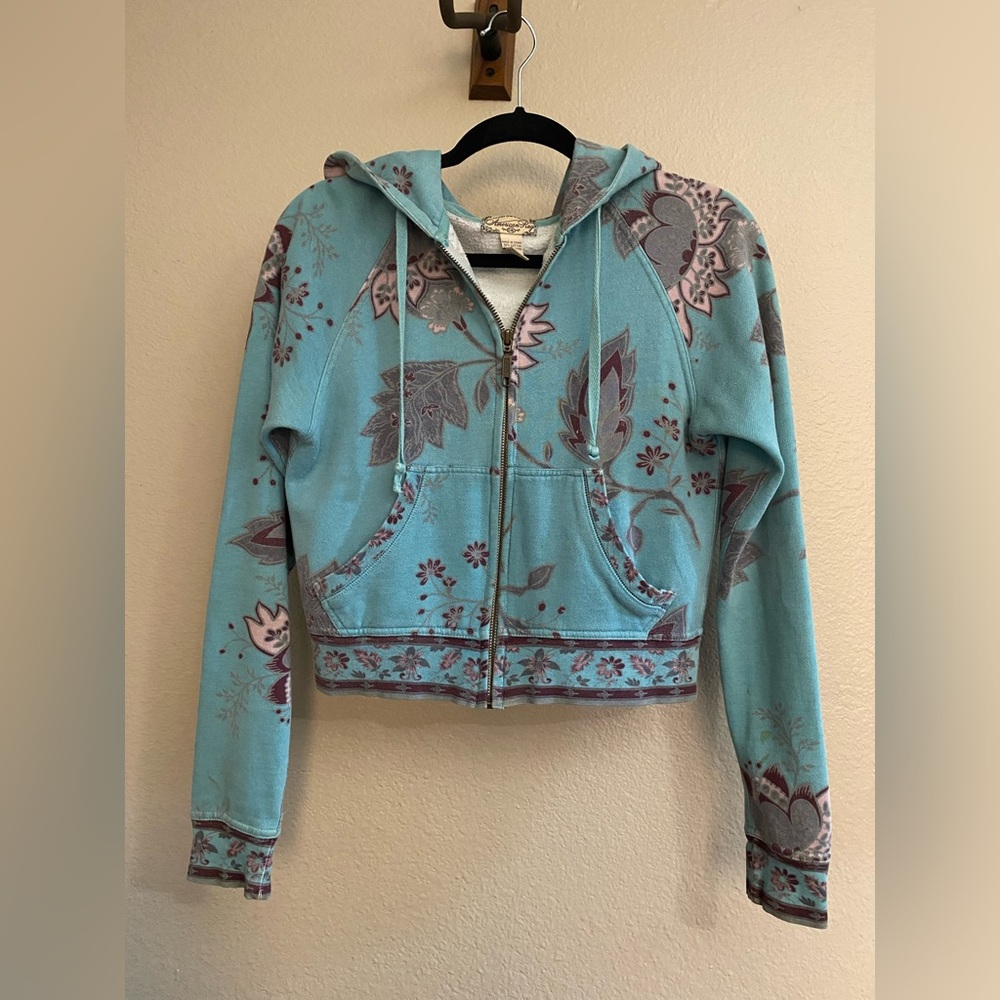 American Rag Cropped Yoga Zip Hoodie